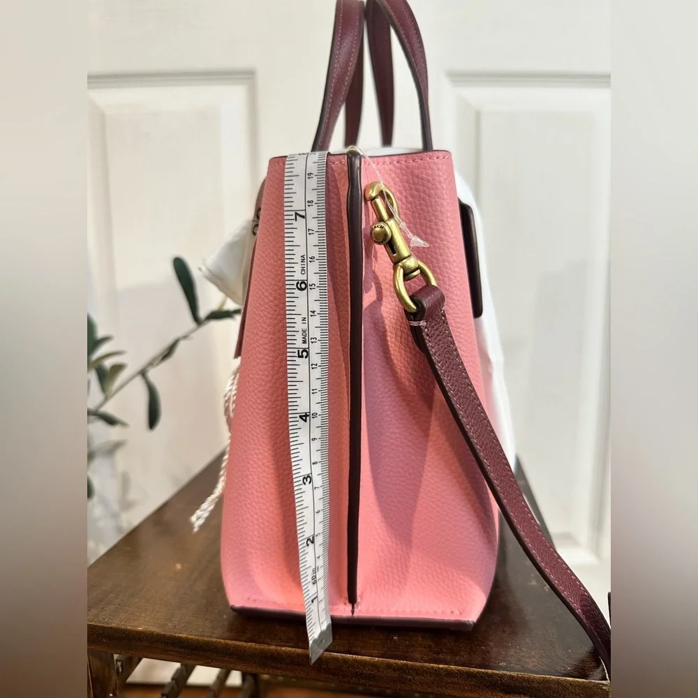 Coach Willow tote 24 colorblock pink purple crossbody convertible - Picture 16 of 16